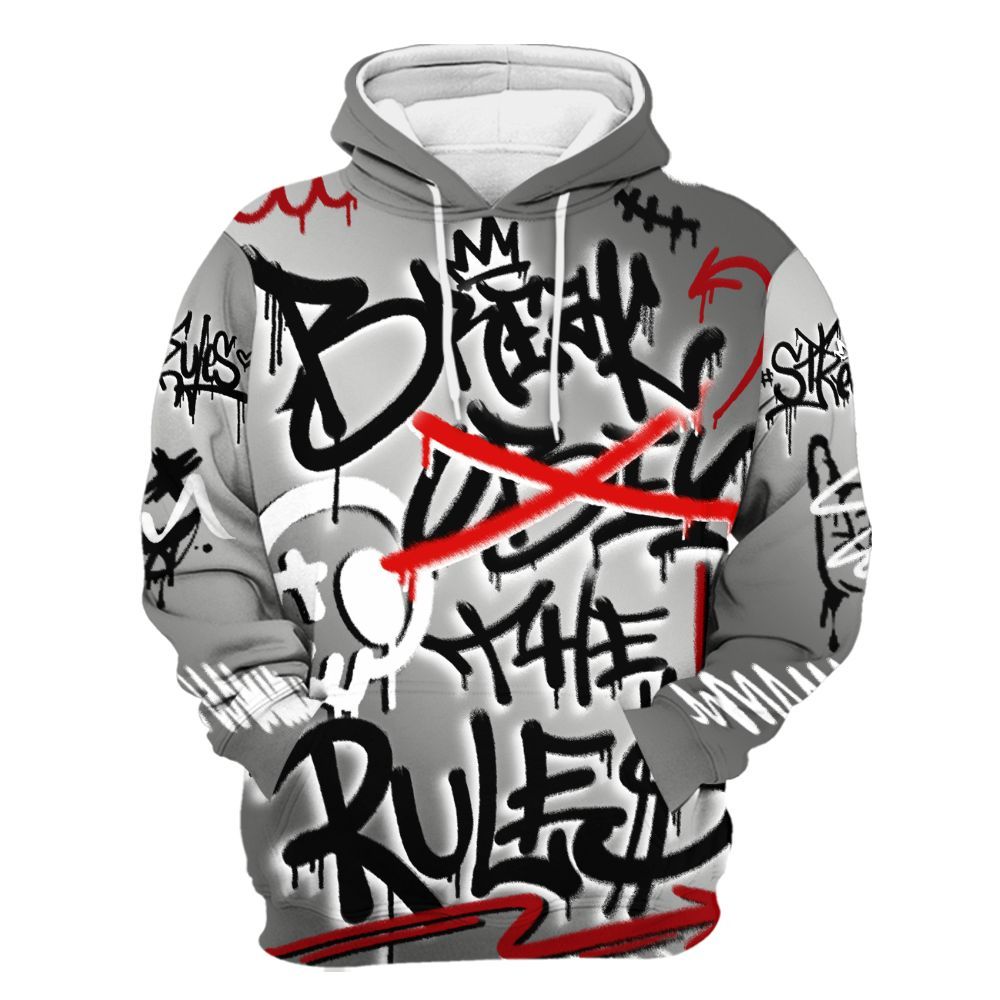 Hoodie To Match Metallic Silver 14s - Break Rules Streetwear All Over Print