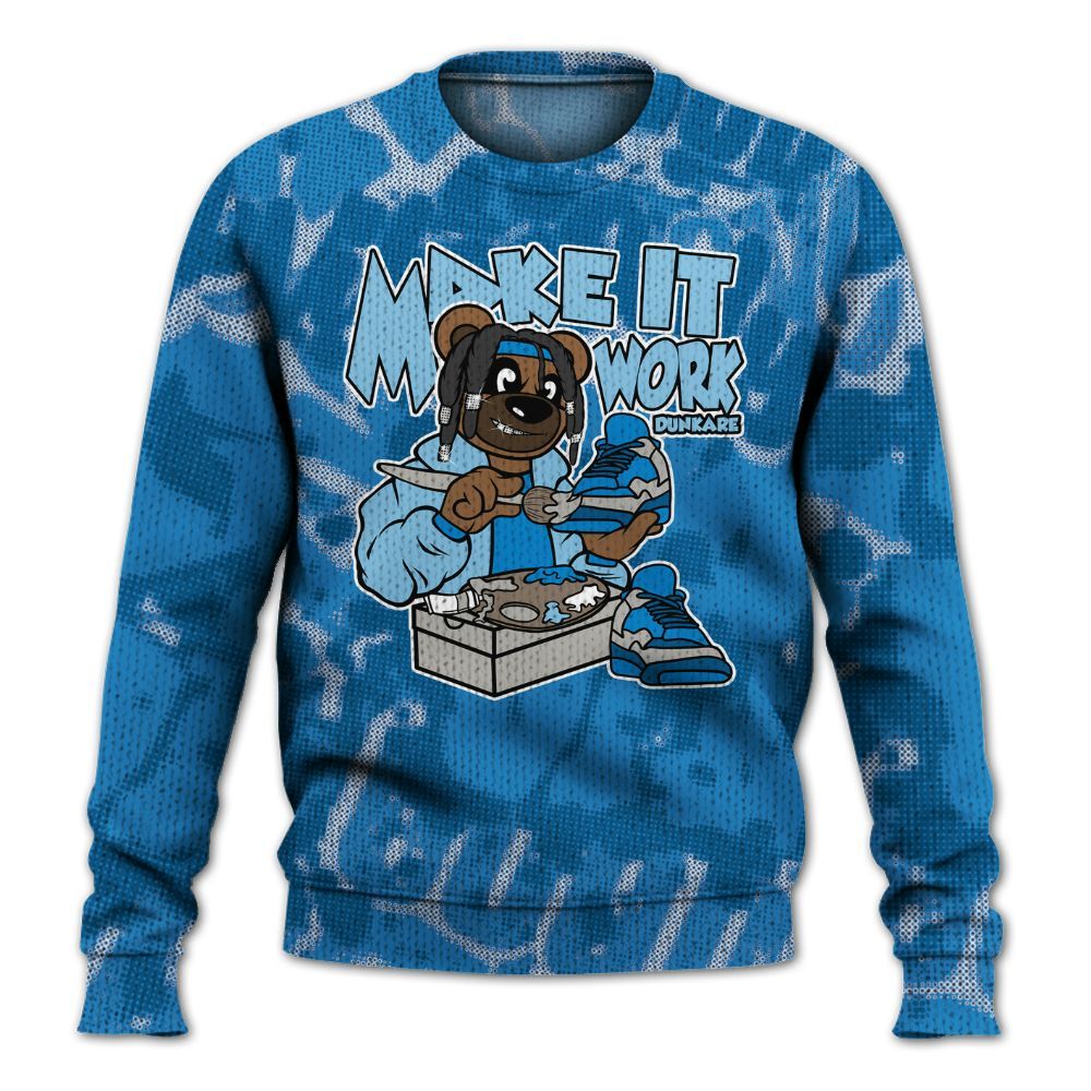 Knitted Sweater To Match Industrial Blue 4s - Pull It Off Bear Street