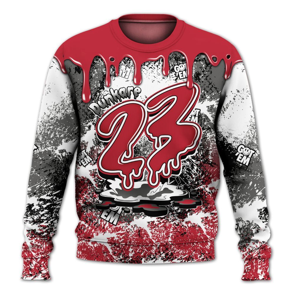 Sweatshirt To Match Red Flint 13s - Dripping 23 Drip All Over Print