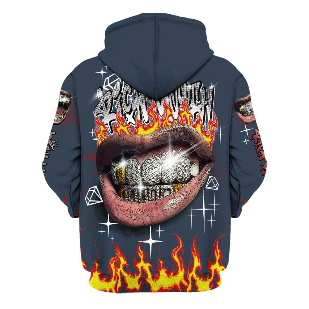 Hoodie To Match Retro Olympic 6s - Rich Mouth Fire Rap Retro 90s All Over Print