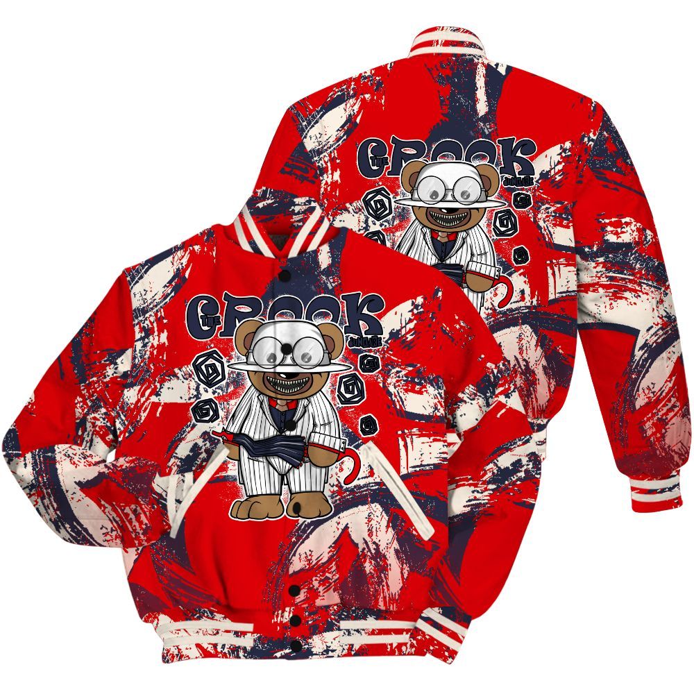 Varsity Jacket To Match Low OG Howard University 1s Shirt - Swindler Bear Circle Slpash All Over Print