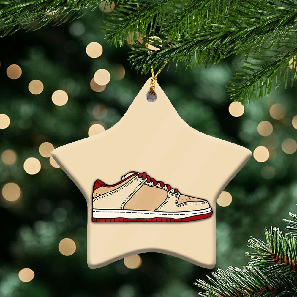 Dunk Low Strawberry Waffle Ceramic Ornaments