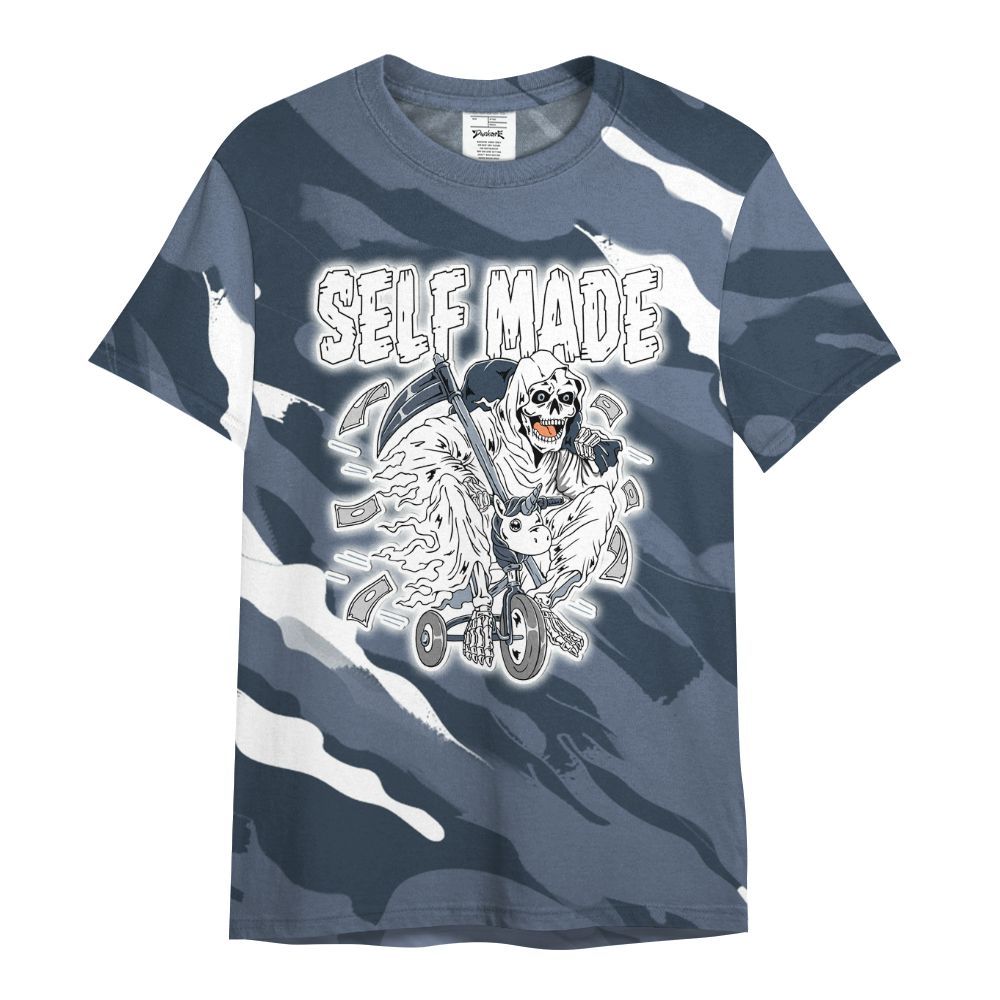 Shirt To Match Low Diffused Blue 11s - Self Make Skeleton Colored All Over Print