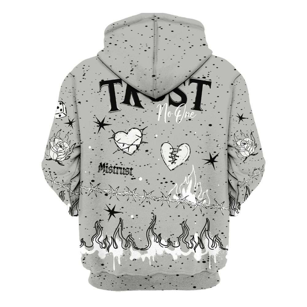 Hoodie To Match Retro White Oreo 4s - Trust No One Snake-Bite Doodle Crayon All Over Print