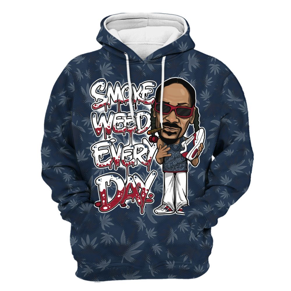 Hoodie To Match White Midnight Navy 6s - Smoking Every Day Graphic Weeding Art All Over Print