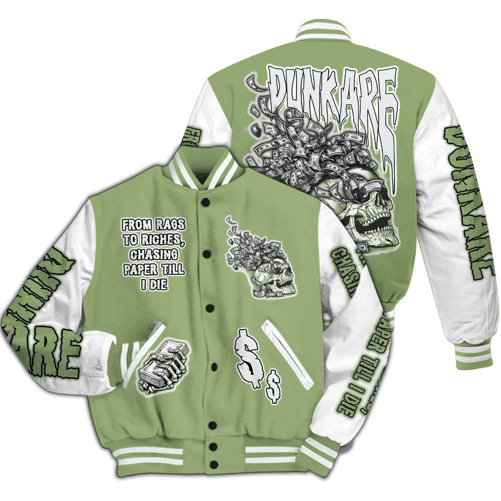 Varsity Jacket To Match Oil Green 4s - From Rags To Riches All Over Print