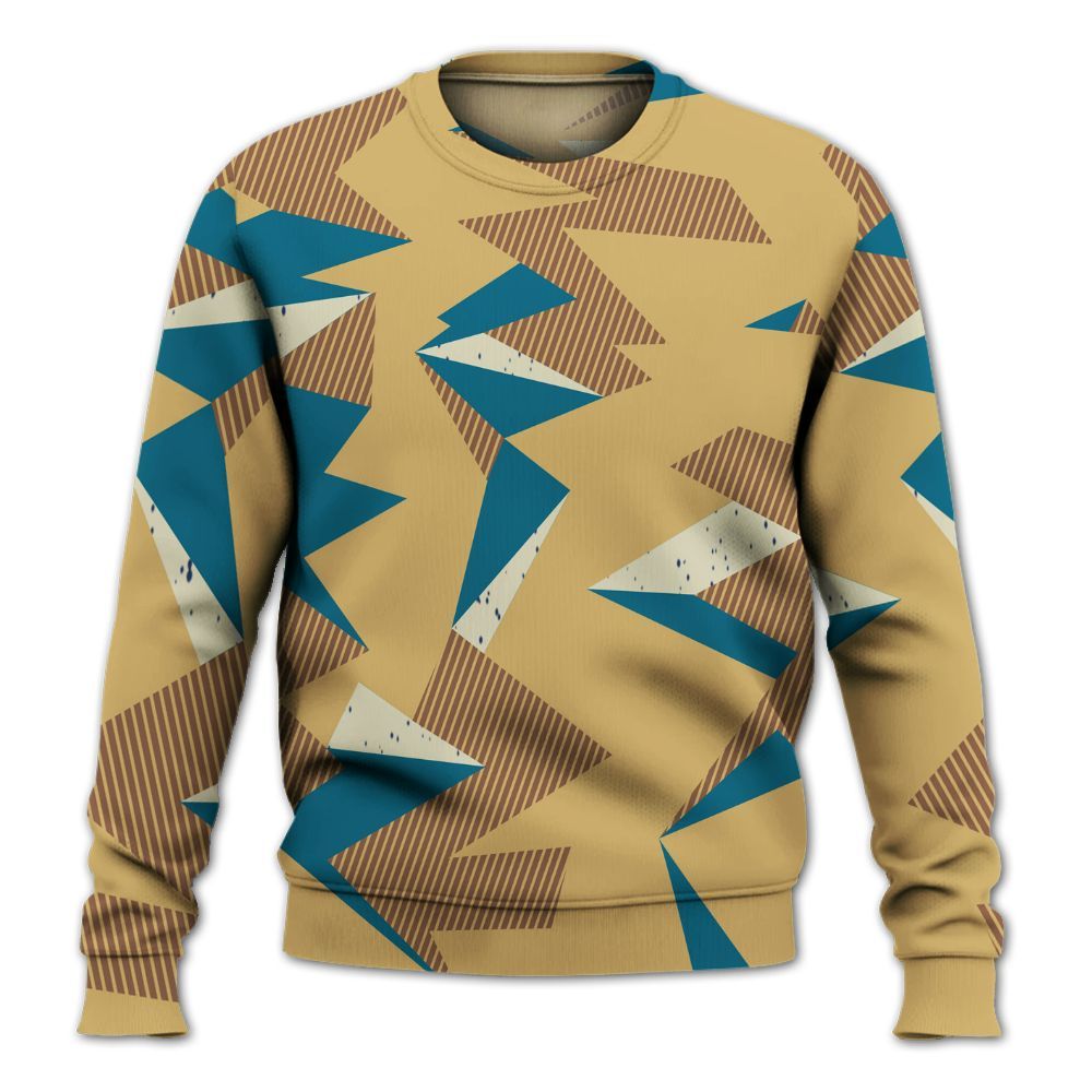 Sweatshirt To Match Retro Cacao Wow 4s - Geometric Camouflage Pattern All Over Print