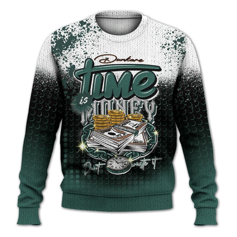 Knitted Sweater To Match Low OG Oxidized Green 1s - Halftone Time Is Money