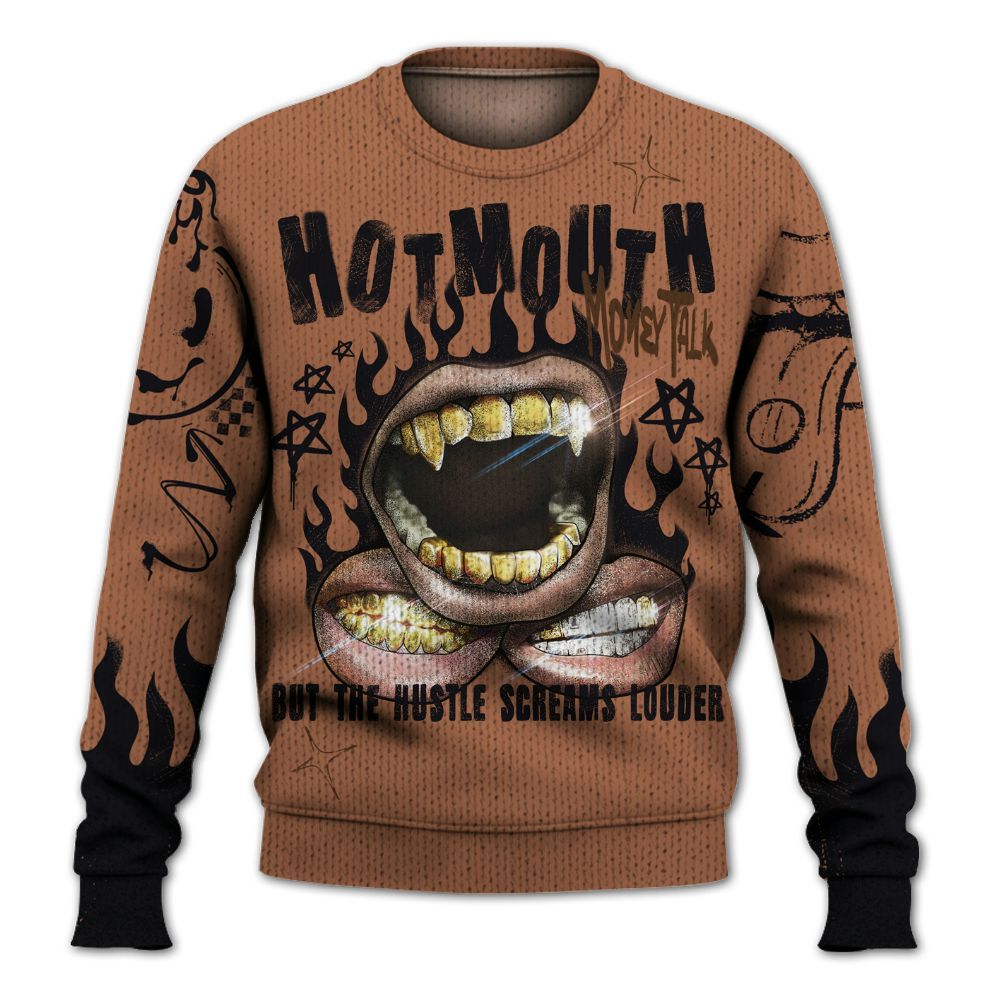 Knitted Sweater To Match Air Foamposite Metallic Copper - Mouth Burning Street Style