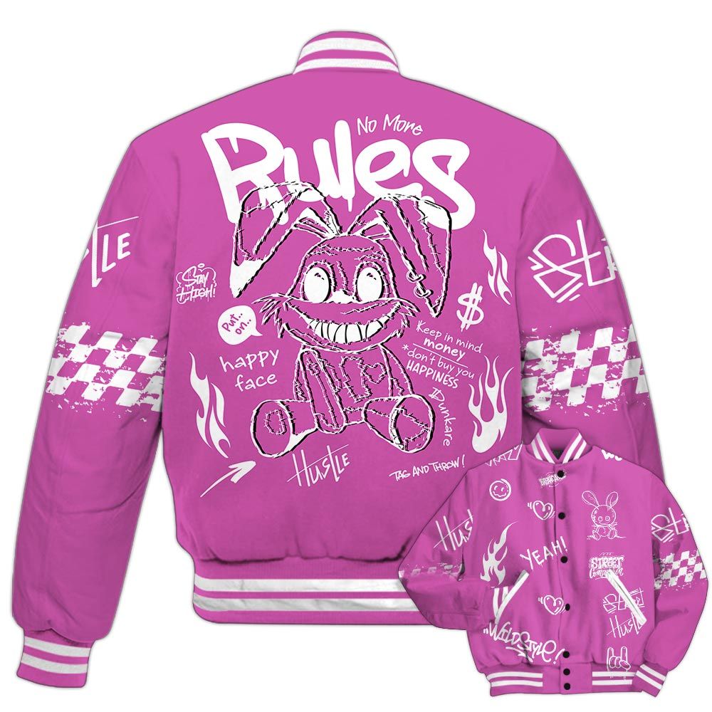 Varsity Jacket To Match Hyper Violet 4s - No More Rules Retro Varsity Jacket Outfit