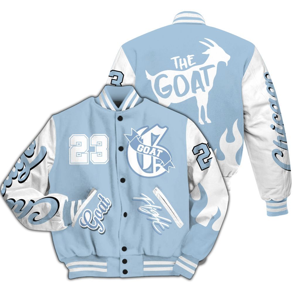 Varsity Jacket To Match Forget Me Not 4s - The G.O.A.T Flight Streetwear All Over Print