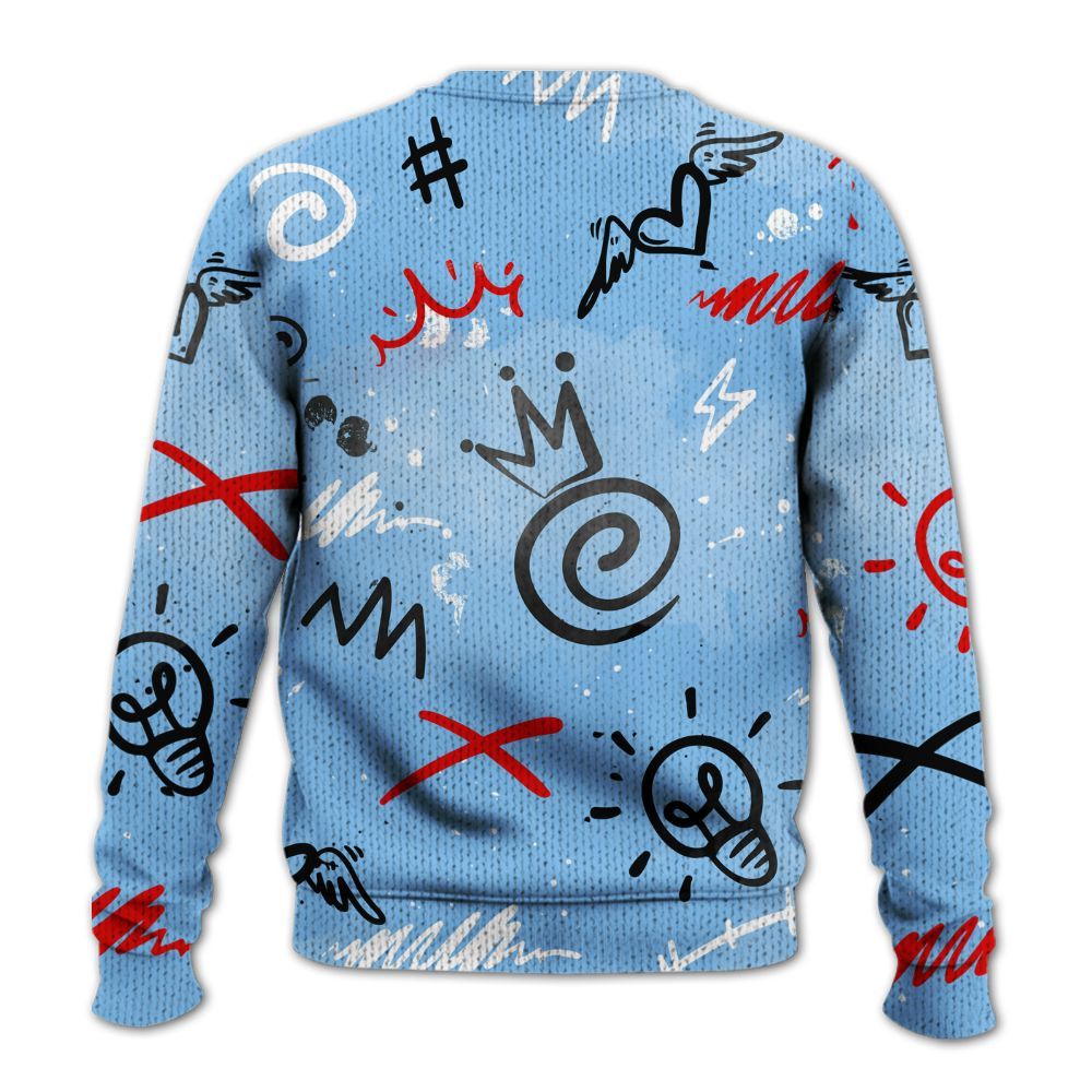 Knitted Sweater To Match University Blue 5s - Drip Been Di2ferent