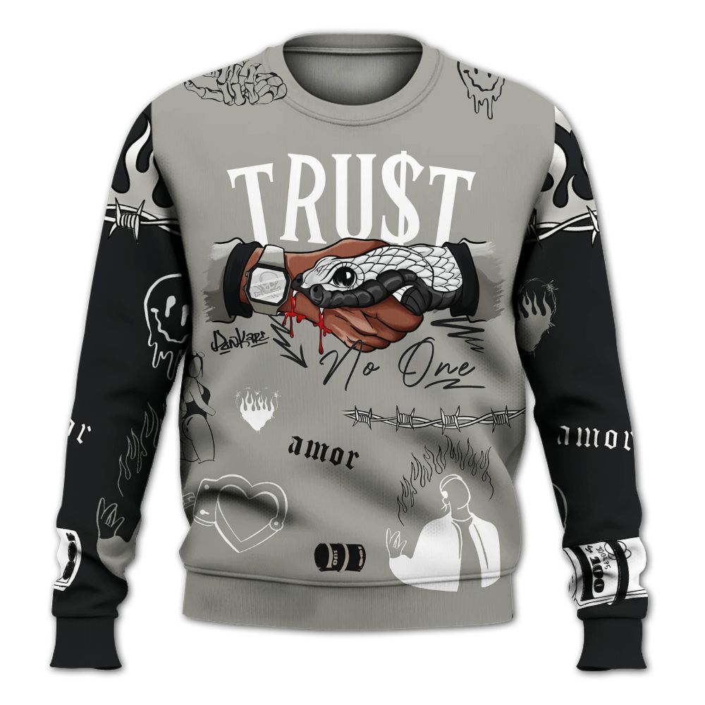 Sweatshirt To Match High Satin Shadow 1s - Snake Trust No One All Over Print