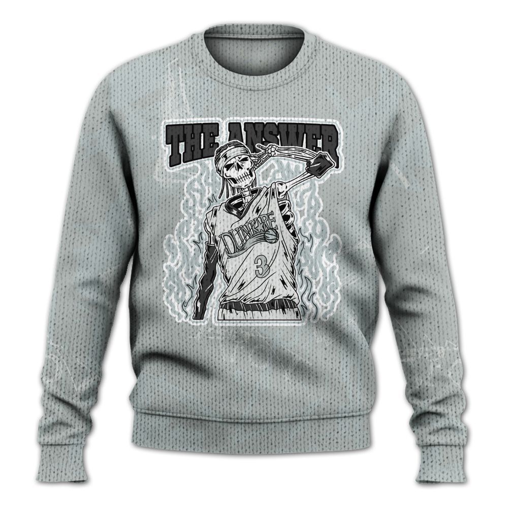 Knitted Sweater To Match Black Wolf Grey 12s - Allen Answer Skeleton Messyz
