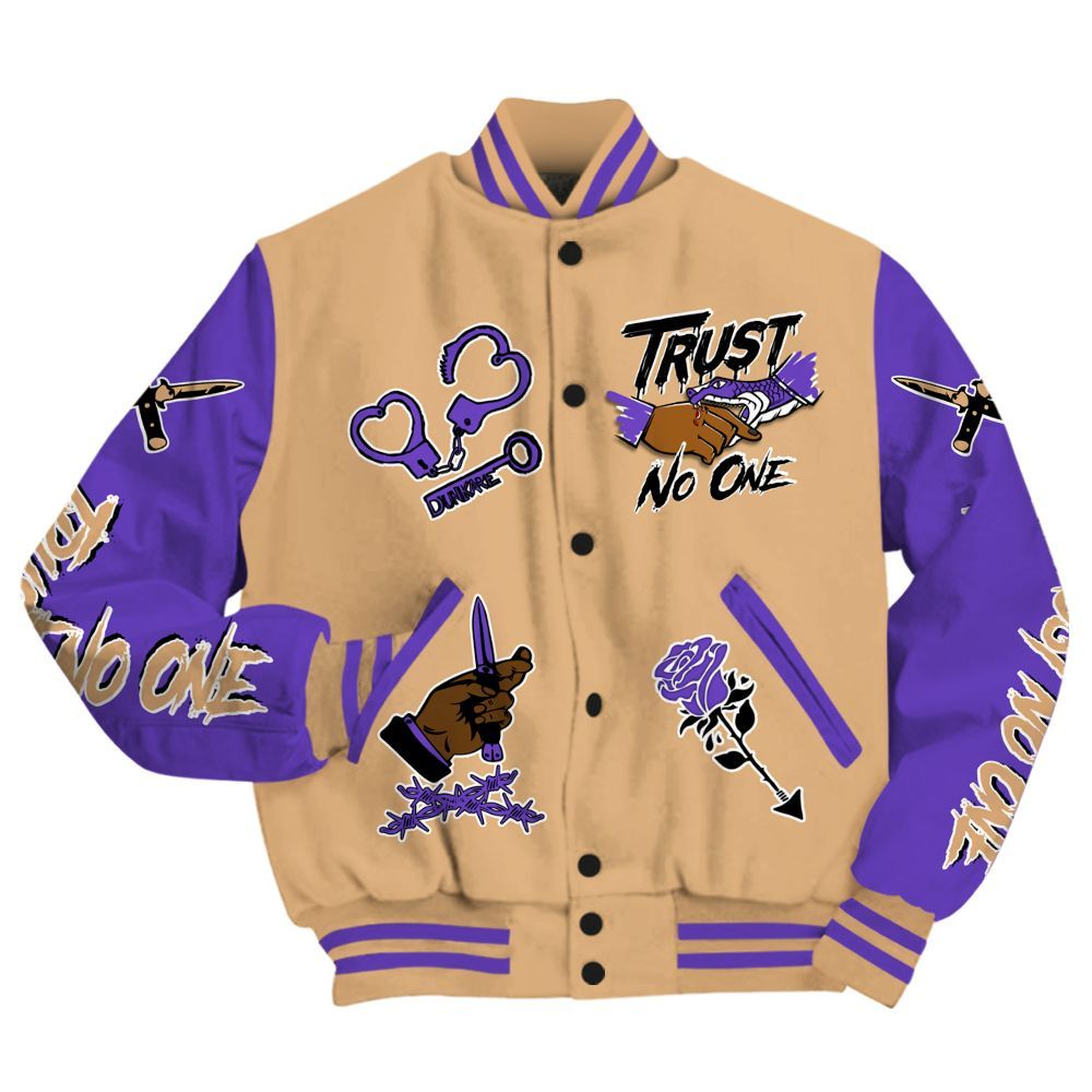 Varsity Jacket To Match SE Afrobeats 7s - Trust No One Dripping All Over Print