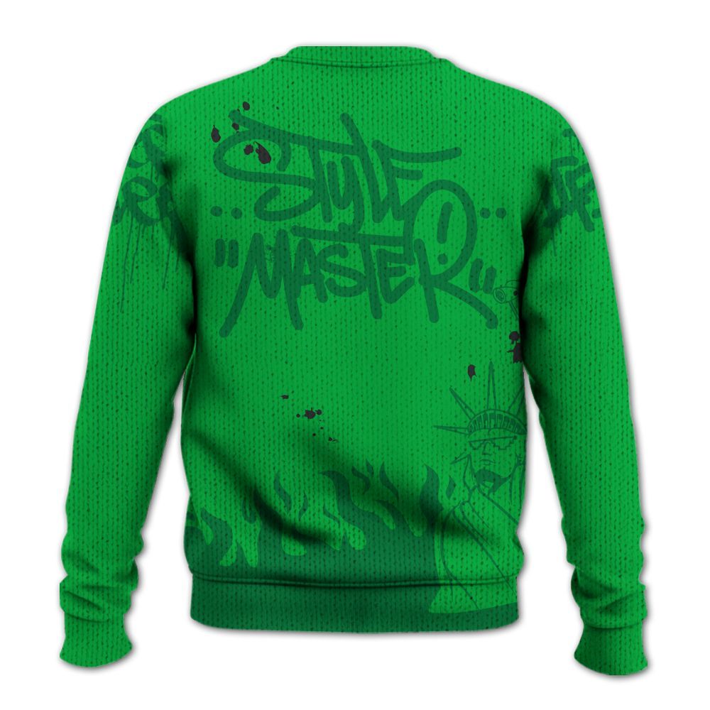 Knitted Sweater To Match Lucky Green 5s - Graphic Fck Around Find Out