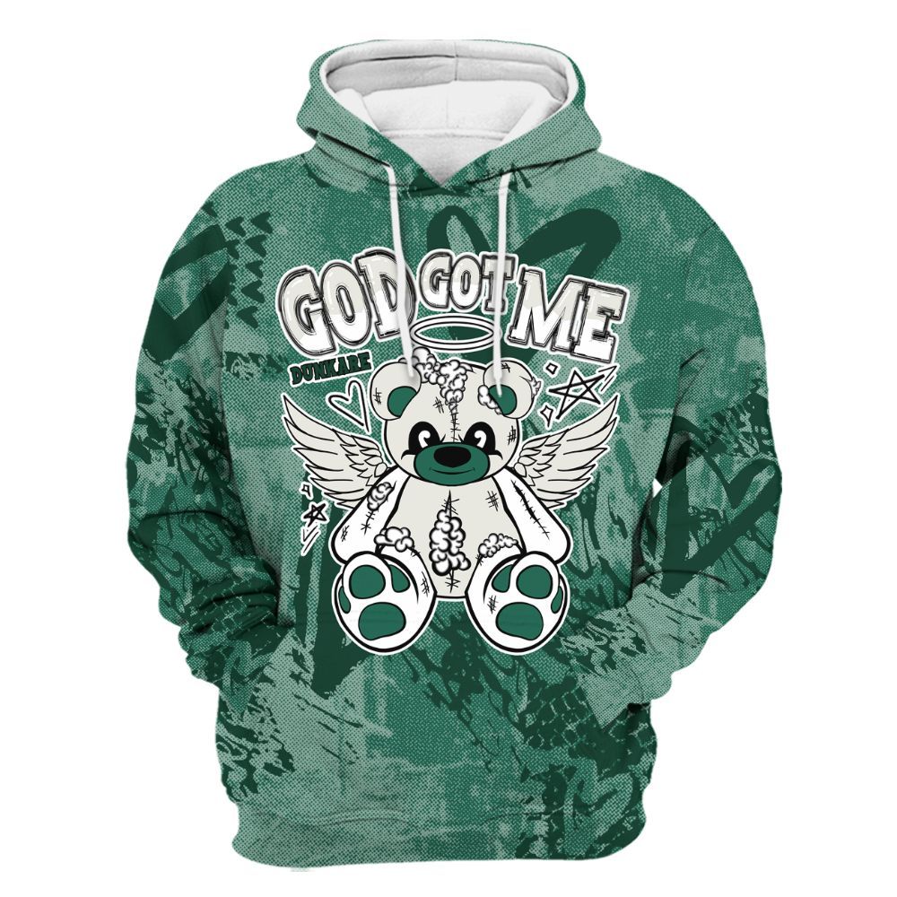 Hoodie To Match Oxidized Green 4s - Gods Guides Me Bear Heart Grunge All Over Print