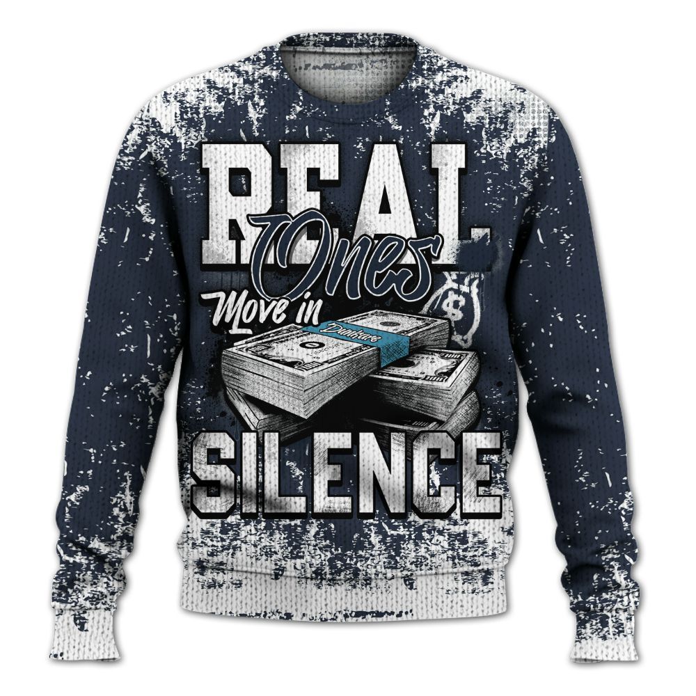 Knitted Sweater To Match Retro Obsidian 13s - Move In Silence Money Street Retro