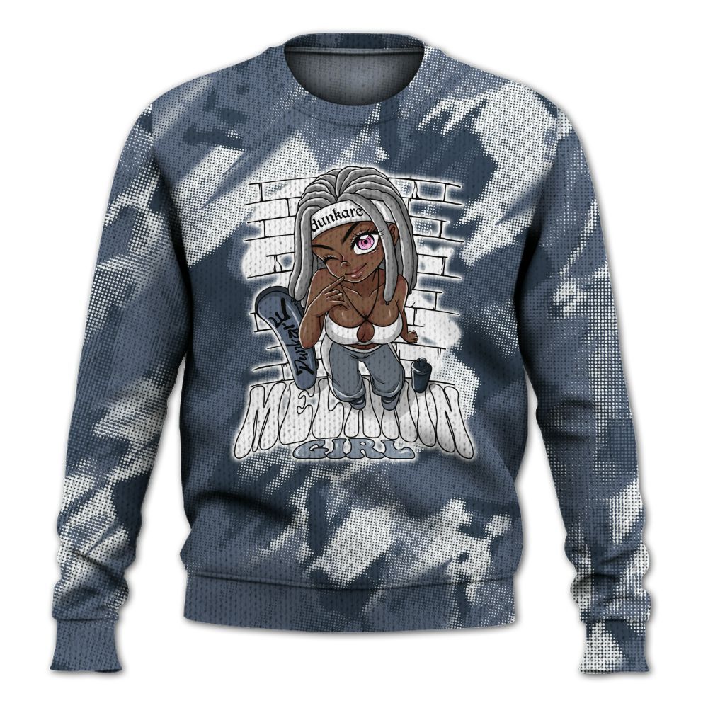 Knitted Sweater To Match Low Diffused Blue 11s - MelaninGirl Abstract Halftone