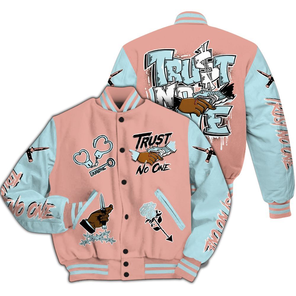 Varsity Jacket To Match Dunk Low Glacier Arctic - Trust No One Dripping All Over Print