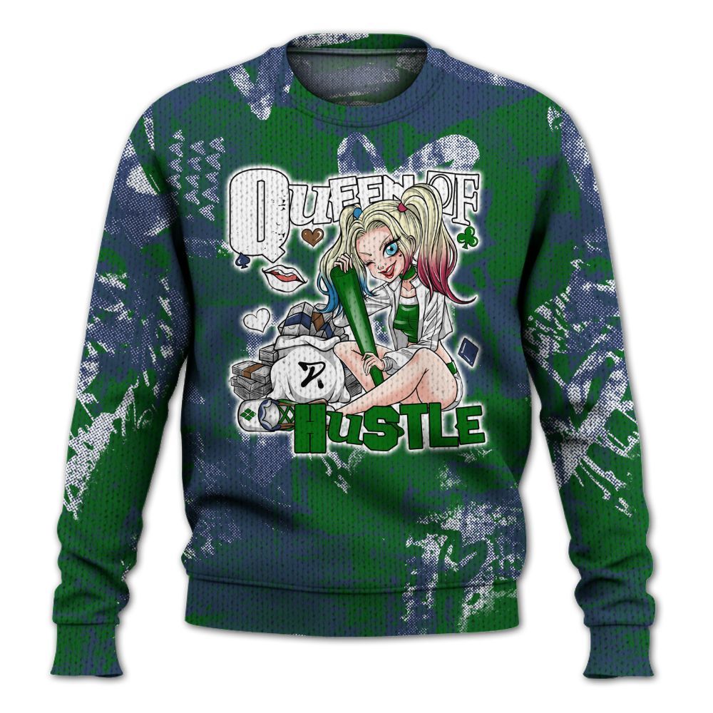 Knitted Sweater To Match Midnight Navy 13s - Hustles Quiinn Heart Grunge