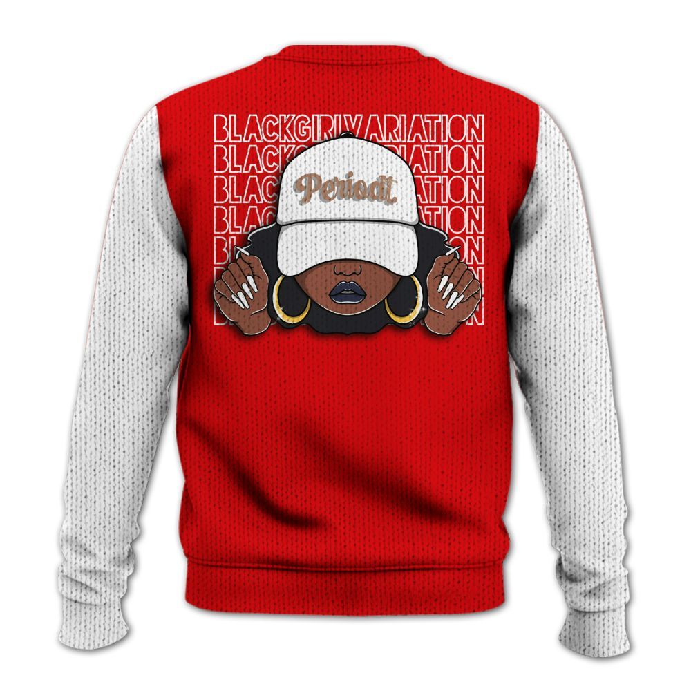 Knitted Sweater To Match Low OG Howard Bison 1s, Custom Name Black Girl