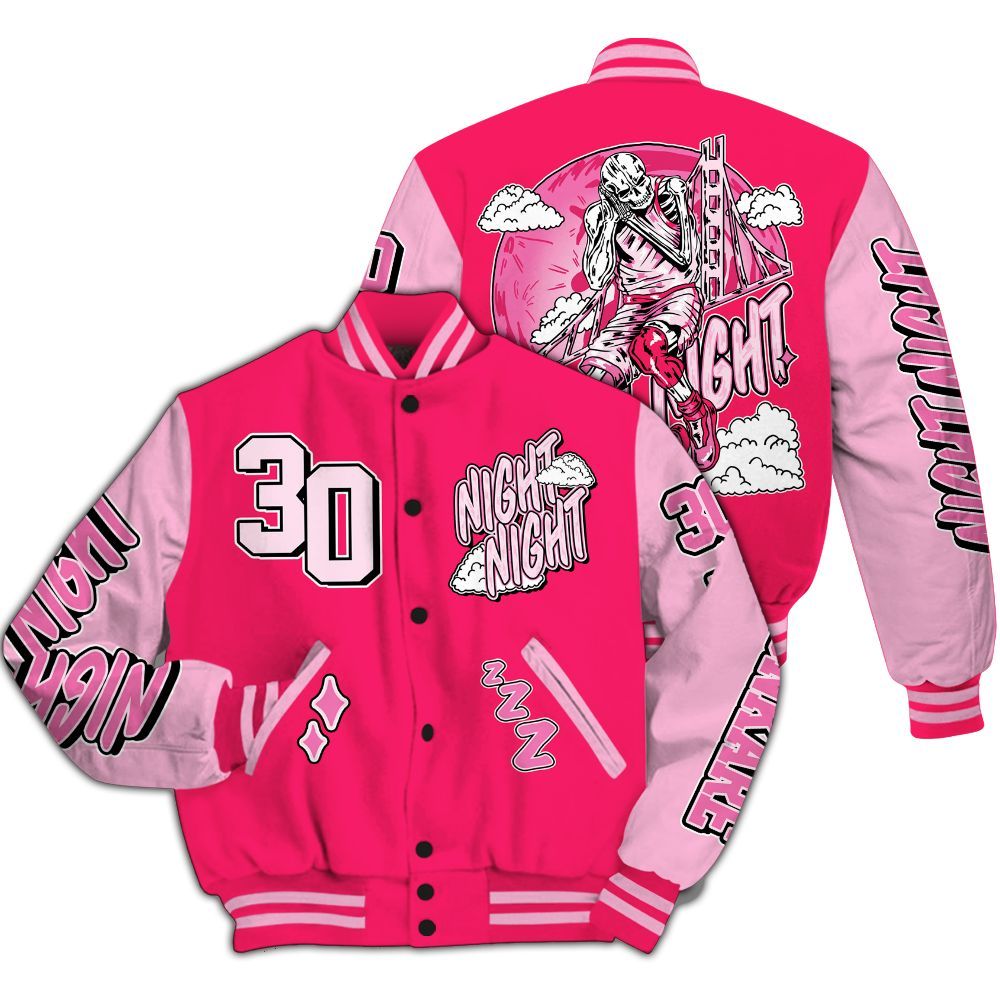 Varsity Jacket To Match Air VaporMax Plus Triple Pink - Seeya Skeleton All Over Print