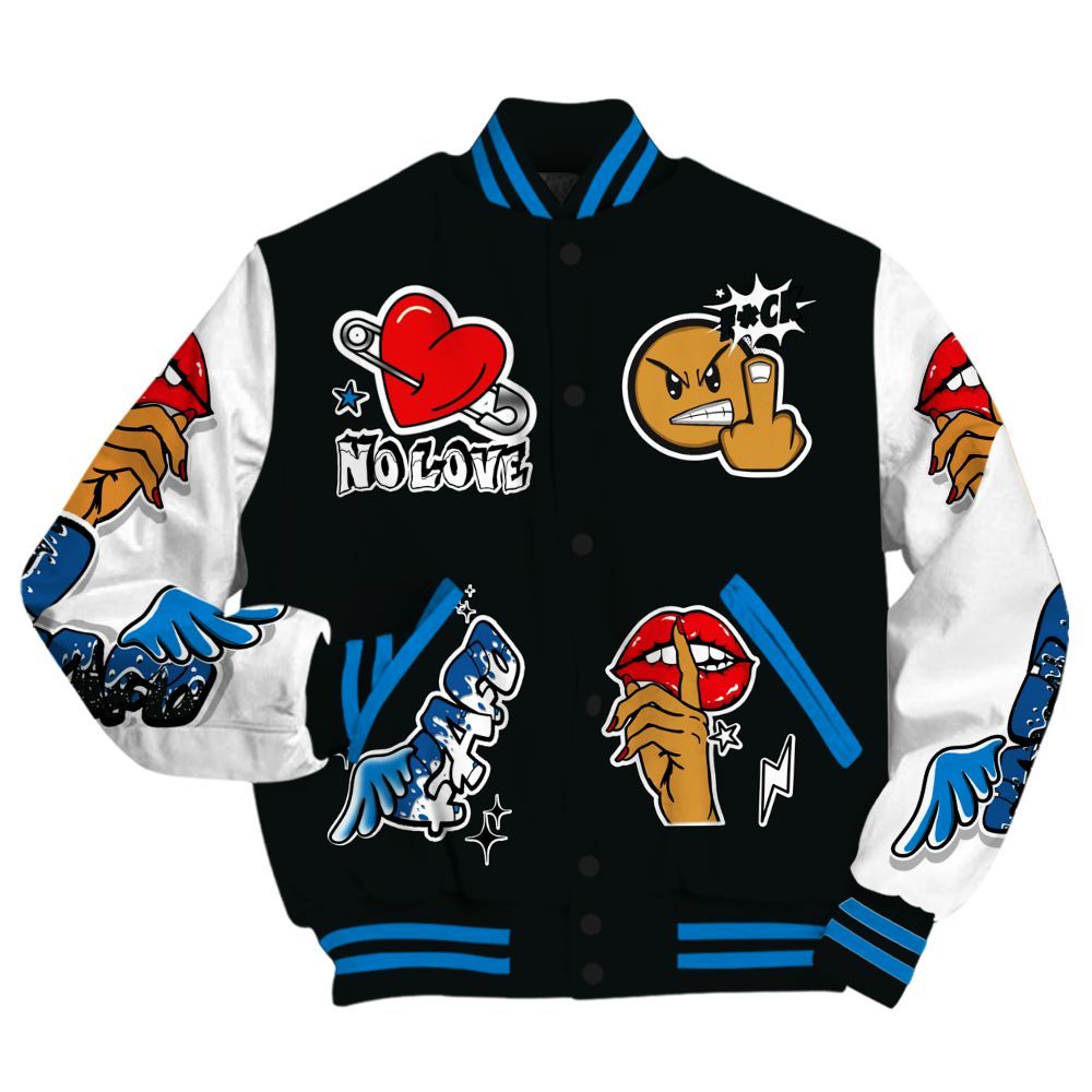 Varsity Jacket To Match High OG FragmentxULA White Black 1s - FK Around Find Out All Over Print