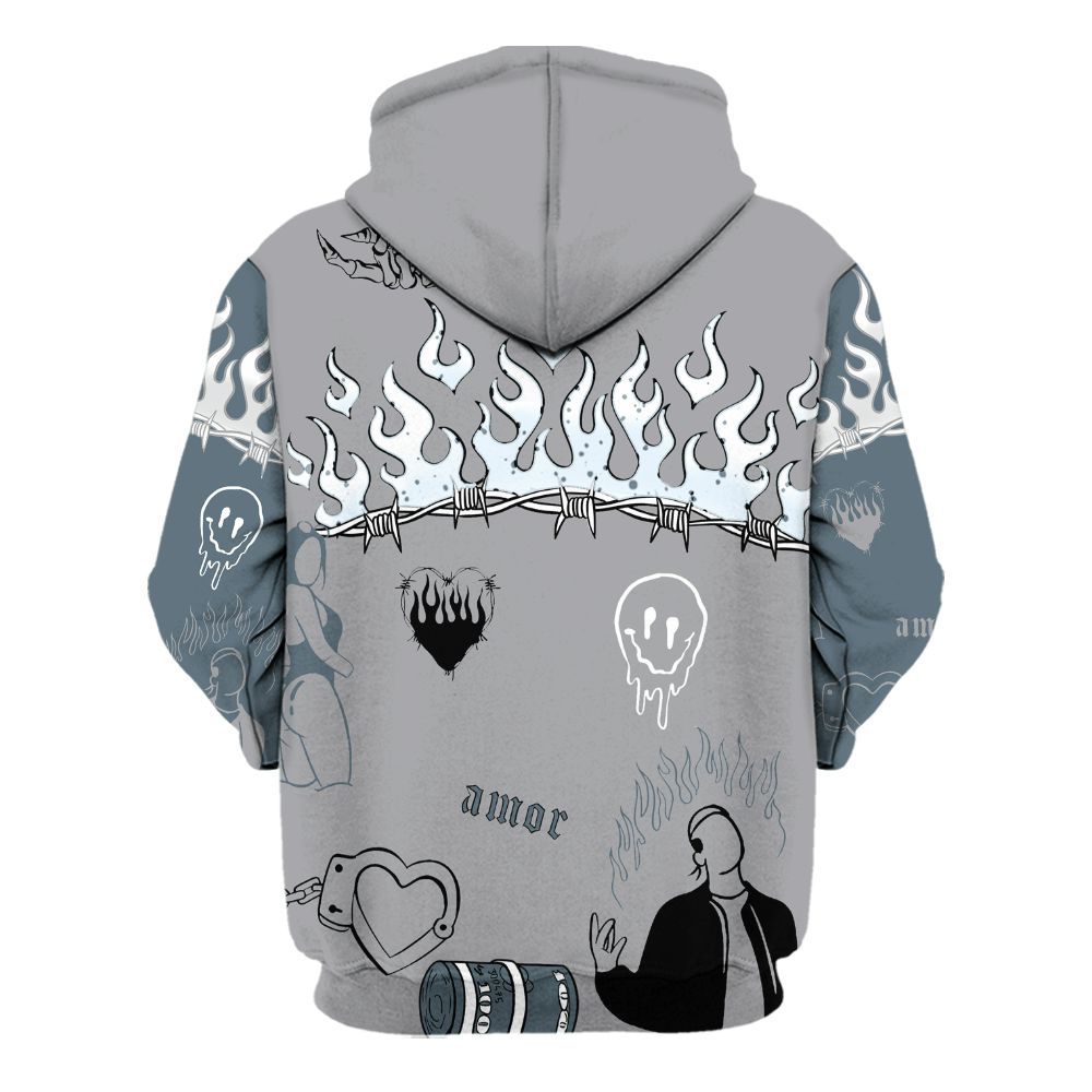 Hoodie To Match Retro Light Graphite Wolf Grey 5s - Snake Trust No One All Over Print