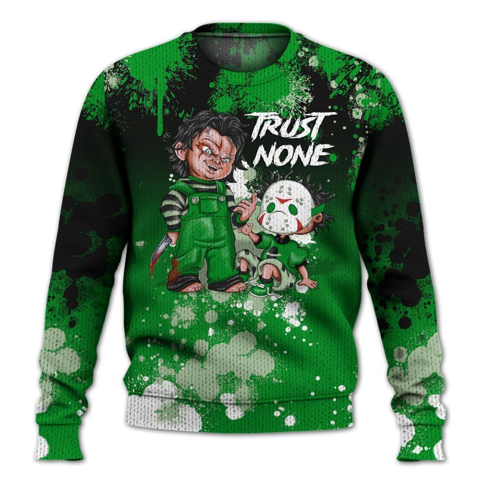 Sweater To Match Green Spark CJ1 T-Rex - Trust No One Scary Graphic