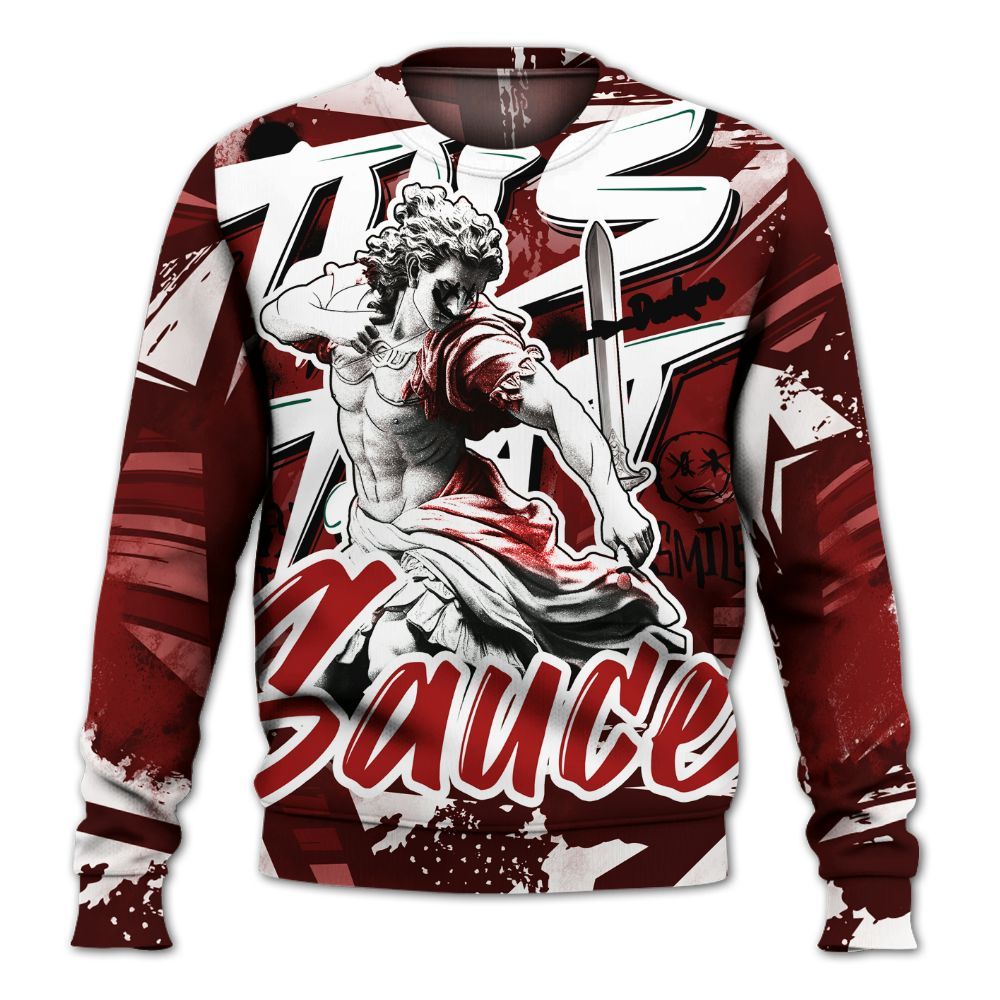 Sweatshirt To Match Red Taxi 12s - This That Sauce Retro Red Taxi 12s Outfit All Over Print