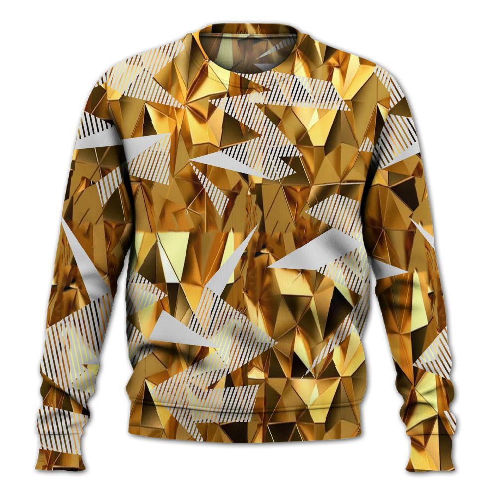 Sweatshirt To Match NET Gold 4s - Geometric Camouflage Pattern All Over Print