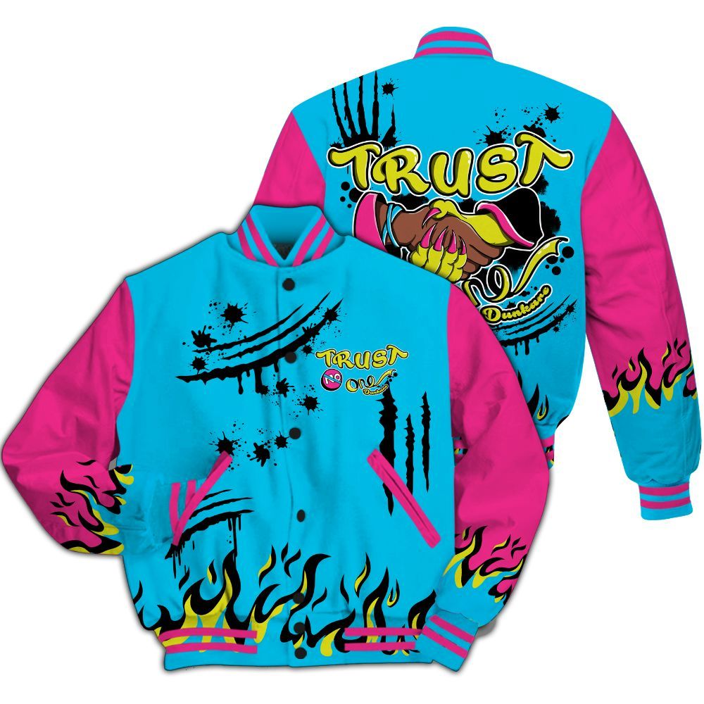 Varsity Jacket To Match Tokyo Nights Stewie 3s - Graphic Trust No One All Over Print