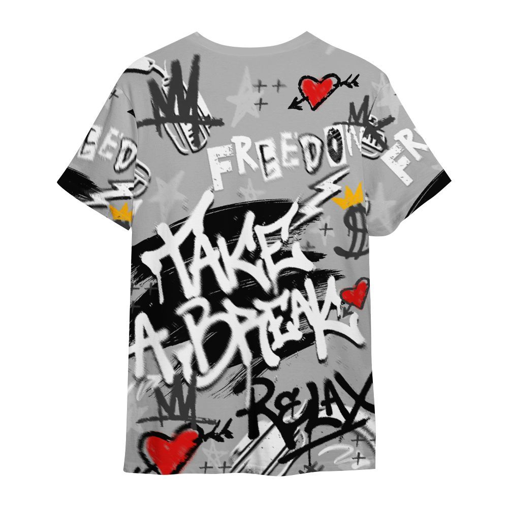 Shirt To Match NOCTA Black 2s - Take Break Freedom Graffiti Streetwear All Over Print