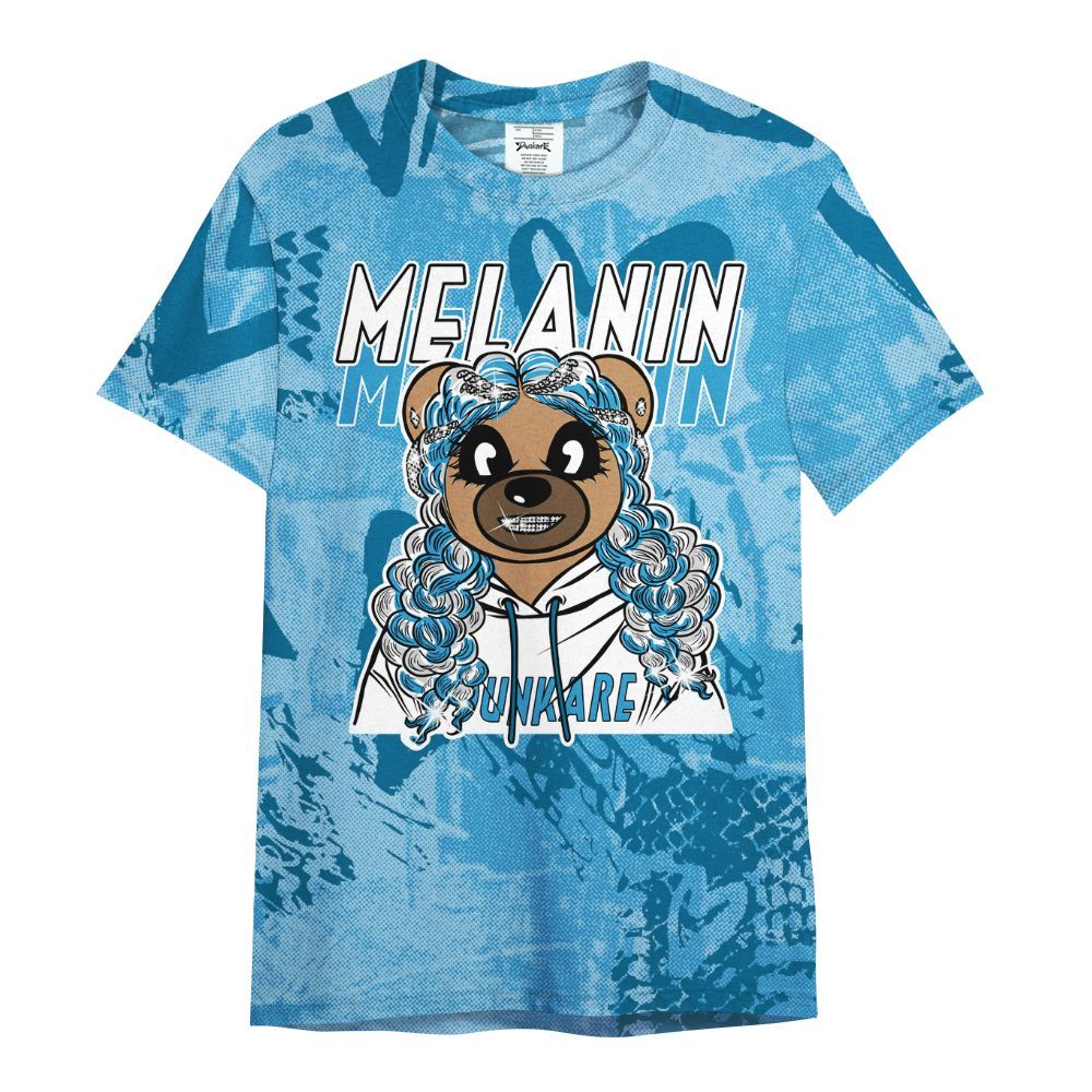 Shirt To Match Powder Blue 9s - Pigments Bear Heart Grunge All Over Print