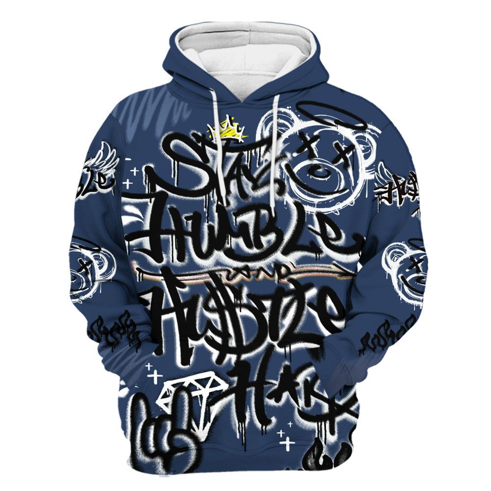 Hoodie To Match Low 85 Metallic Blue 1s - Humble Drip Streetwear Graffity All Over Print