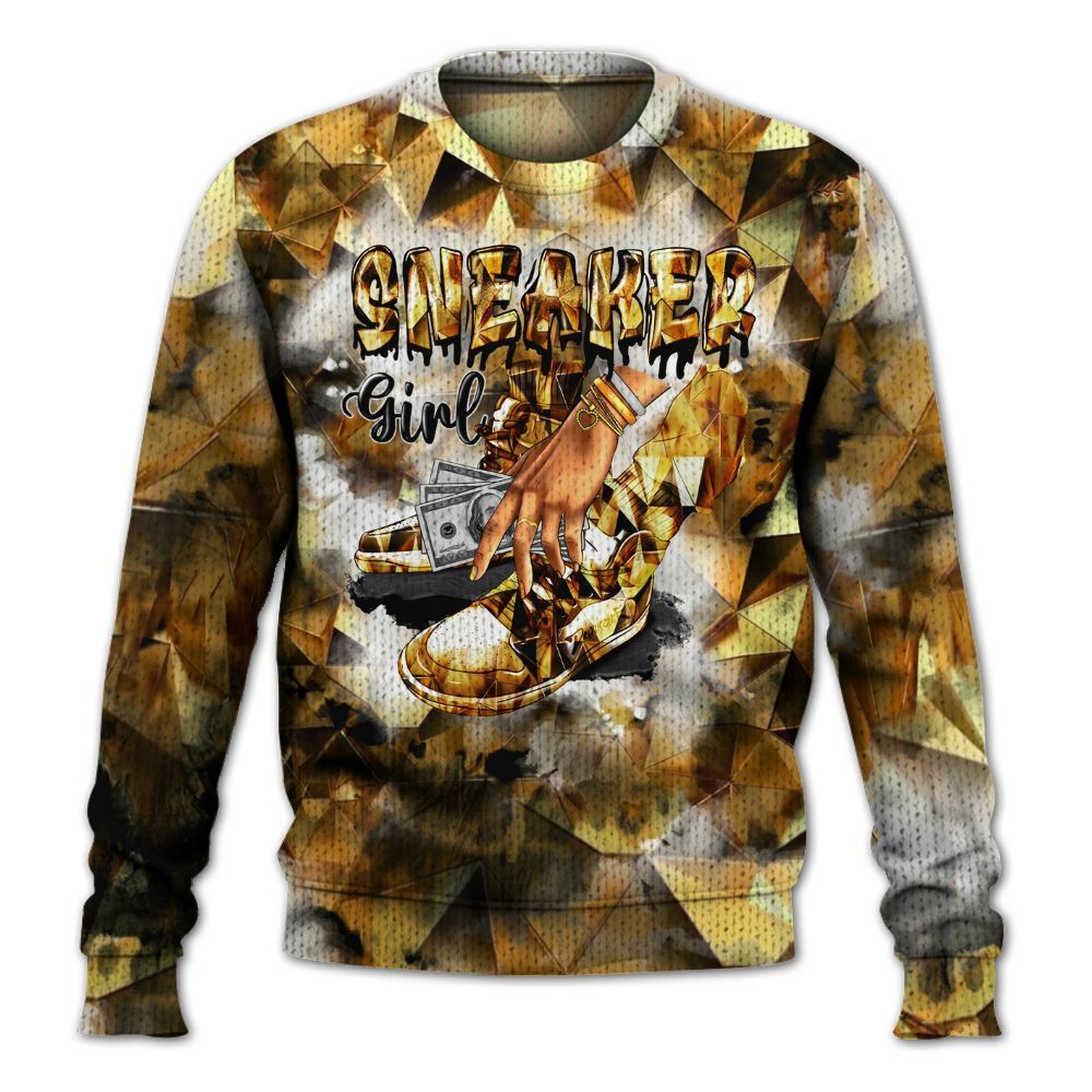 Knitted Sweater To Match NET Gold 4s - SNEAKER Girl Money Drip Tie Dye