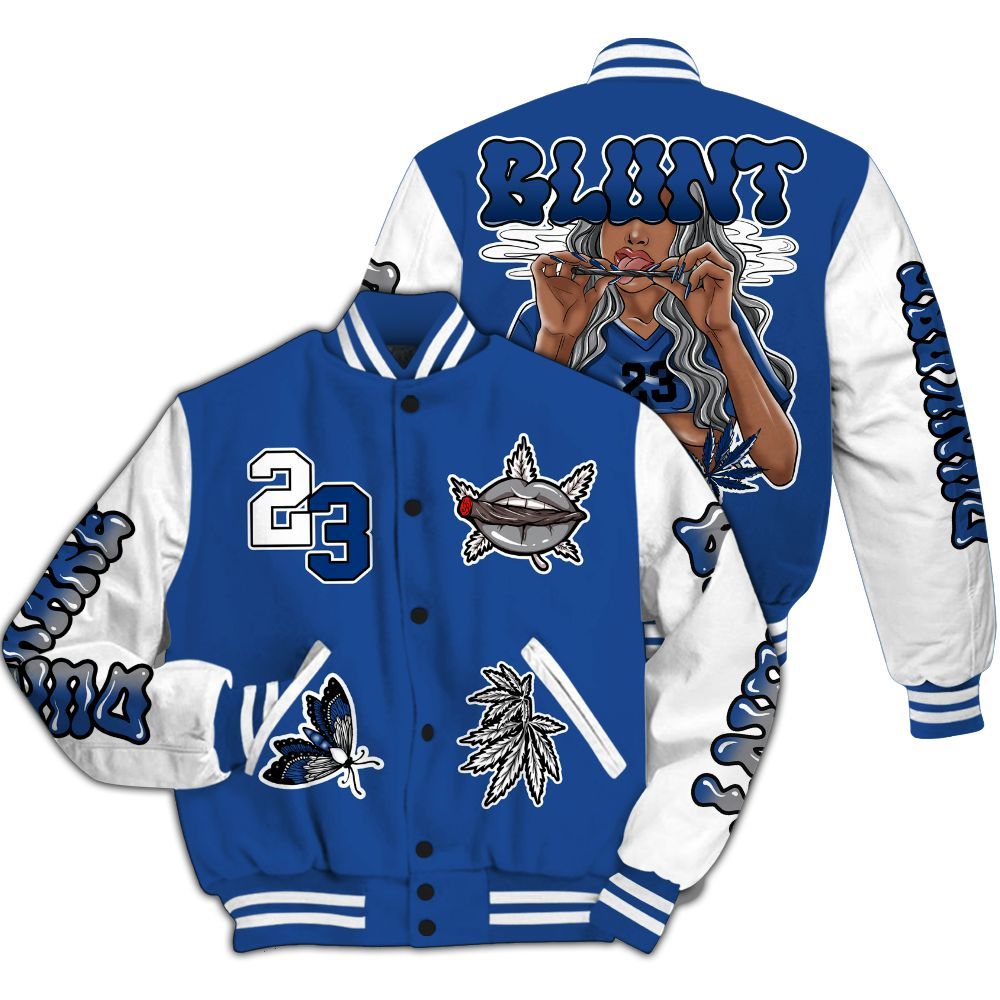 Varsity Jacket To Match High OG True Blue 1s - Bluntz Unique All Over Print