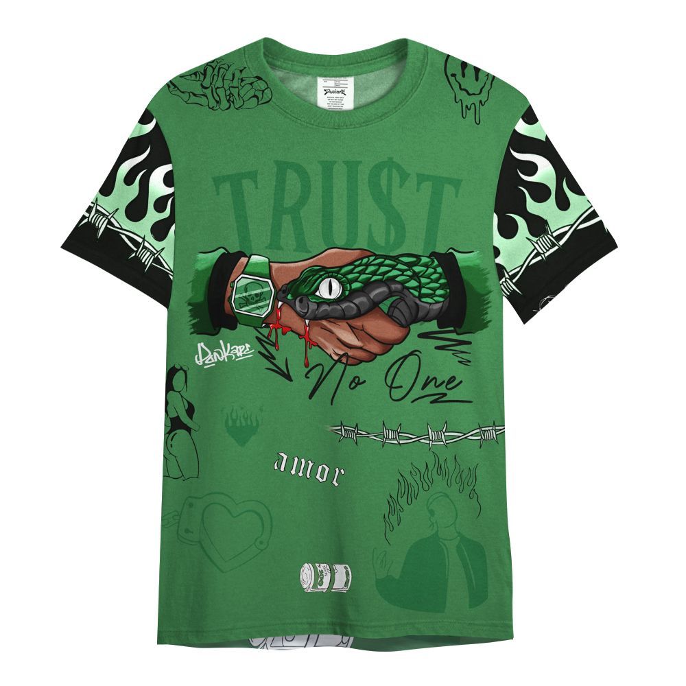 Shirt To Match Lucky Green 1s - Snake Trust No One All Over Print