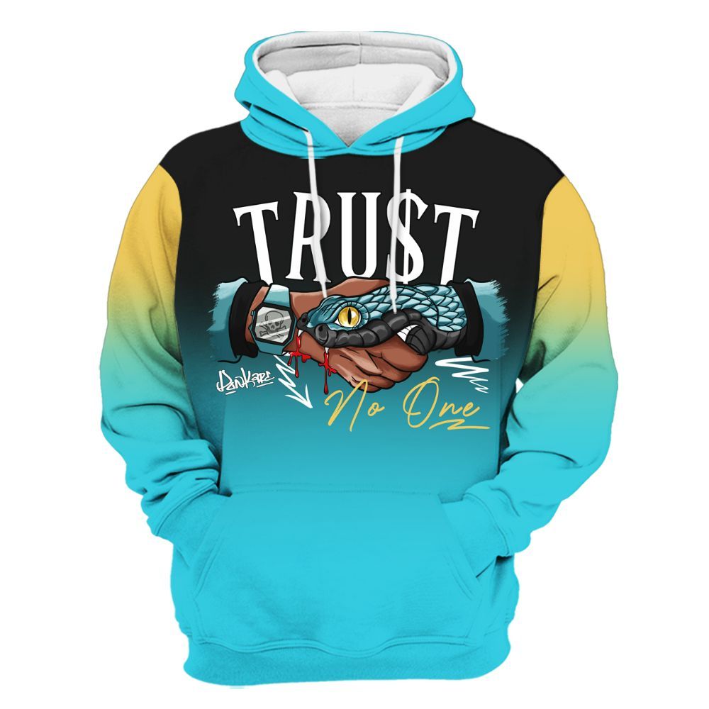 Hoodie To Match Retro Gamma Blue 11s - Snake Trust No One Drip All Over Print