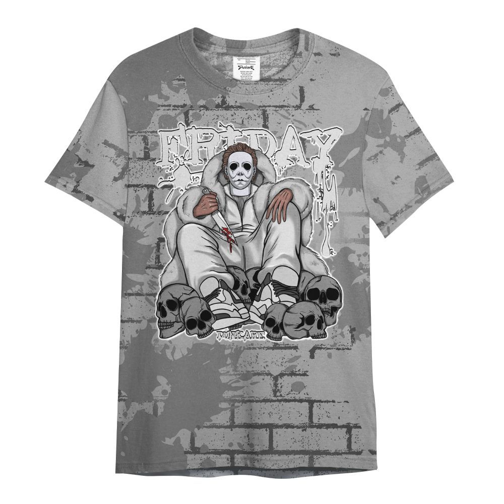 Shirt To Match Black Wolf Grey 12s - Friday Brick All Over Print