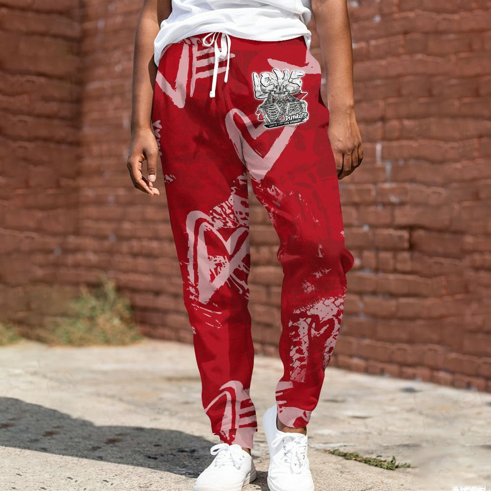 Sweatpant To Match Bred Velvet 11s - Skull Love All Over Print