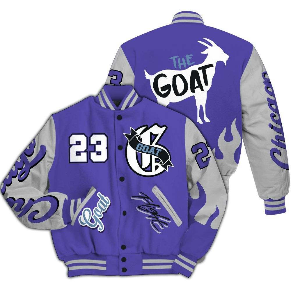 Varsity Jacket To Match Retro Concord 5s - The G.O.A.T Flight Streetwear All Over Print