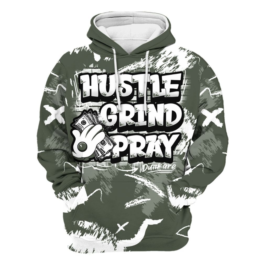 Hoodie To Match Air Force 1 Low Year Of The Snake Shirt, Hustle Grind Pray Retro All Over Print