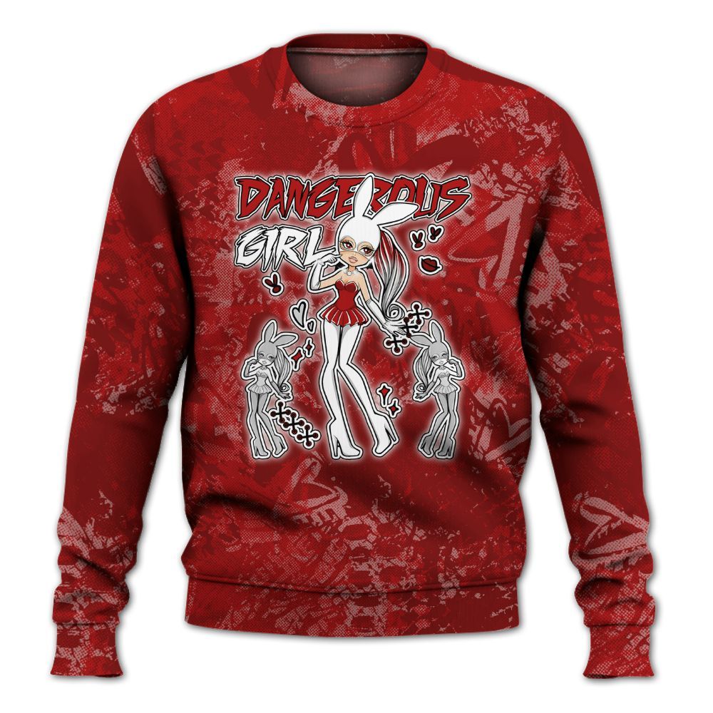 Sweatshirt To Match Red Taxi 12s - Dangerous.Girl Heart Grunge All Over Print