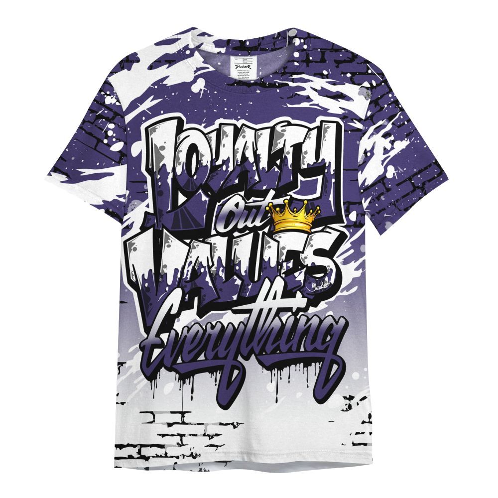 Shirt To Match Retro Court Purple 13s - Values Of Loyalty Drip All Over Print