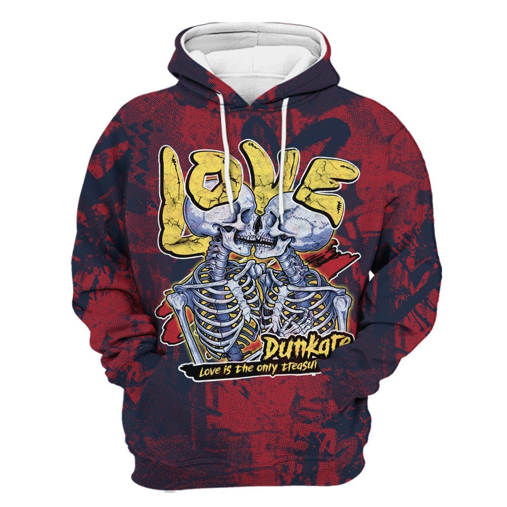Hoodie To Match Dunk Low COJP What The 2024 - Skull Love All Over Print