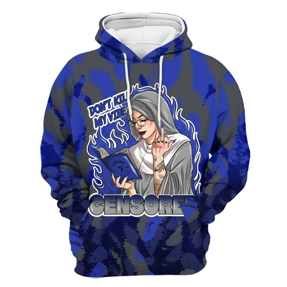 Hoodie To Match Air Max Plus Black Racer Blue - Censoredz Burn All Over Print