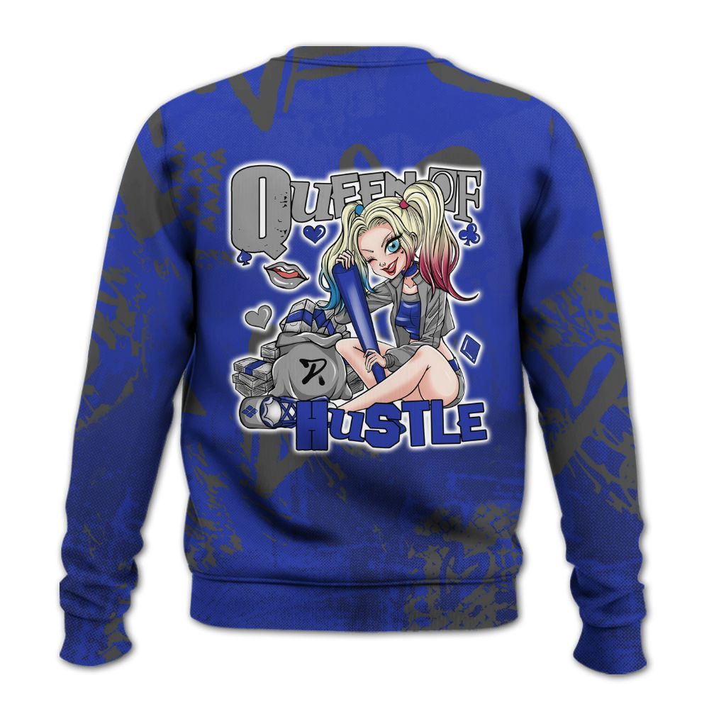 Sweatshirt To Match Air Max Plus Black Racer Blue - Hustles Quiinn Heart Grunge All Over Print
