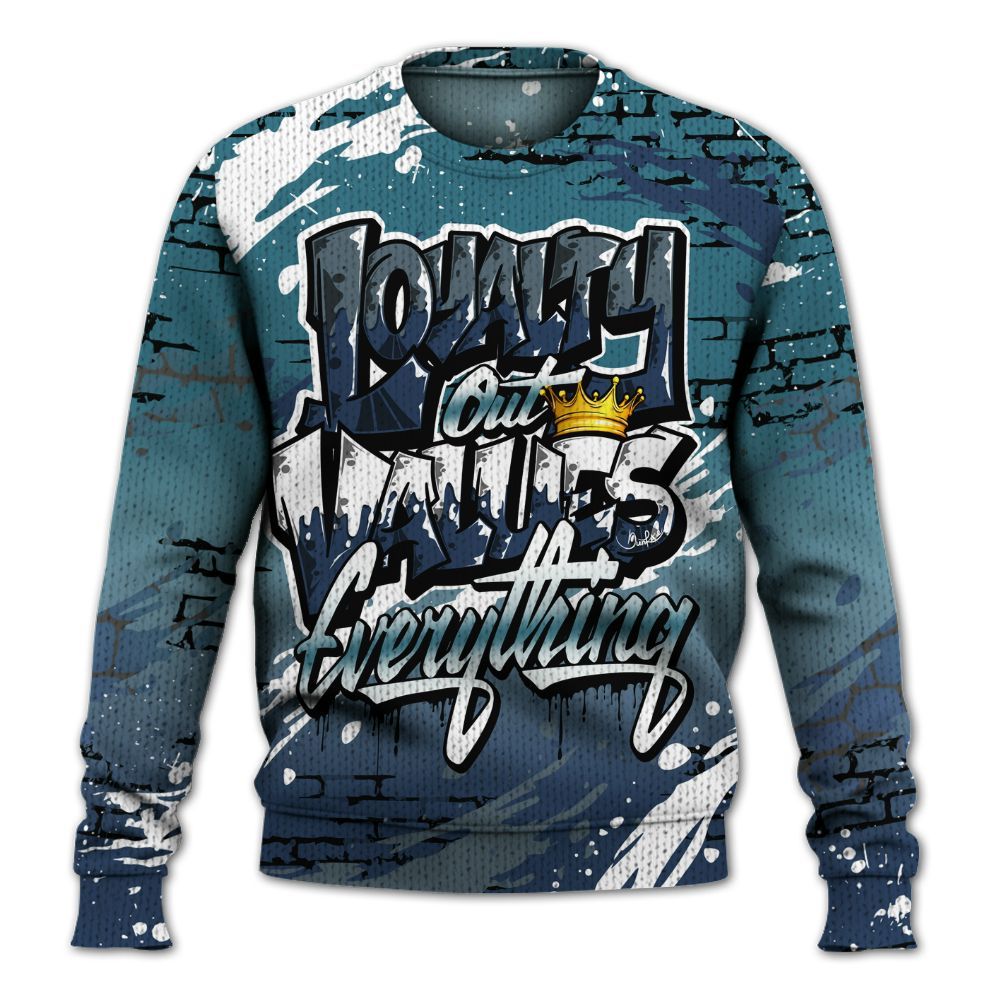 Knitted Sweater To Match Air Foamposite Kazuya Mishima - Values Of Loyalty Drip